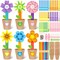 Spring Foldable Flower Paper Pot Craft Kits 36 Sets Flower Crafts for Kids Make Your Standing Flowers Gift Decorations Fun DIY Spring Mother's Day Craft Home School Classroom Art Activities